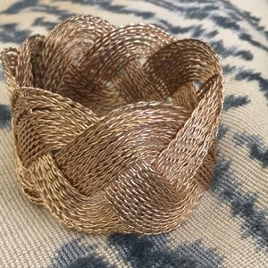 Gold tone braided cuff bracelet